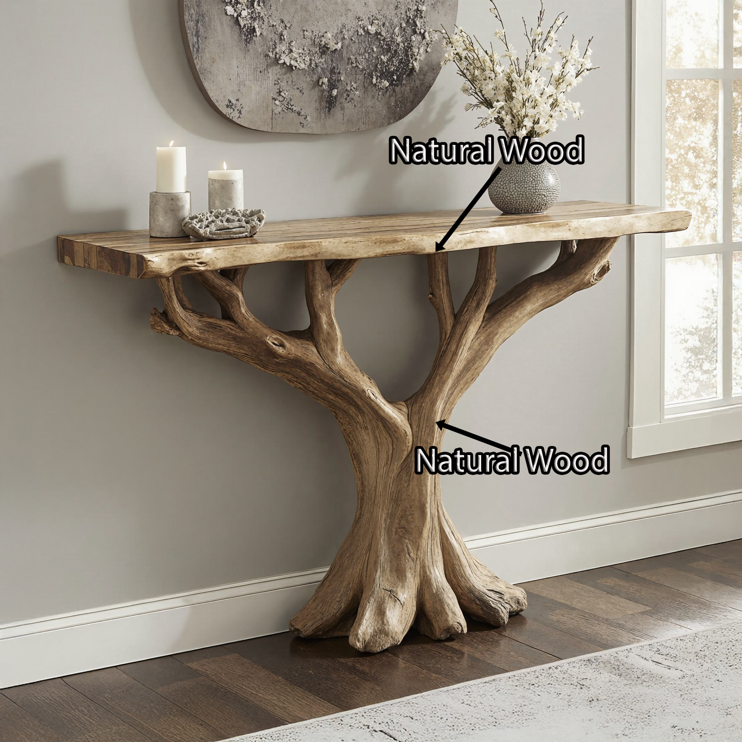 Wodaho Handcrafted Rustic Console Table – Perfect for Entryway Décor