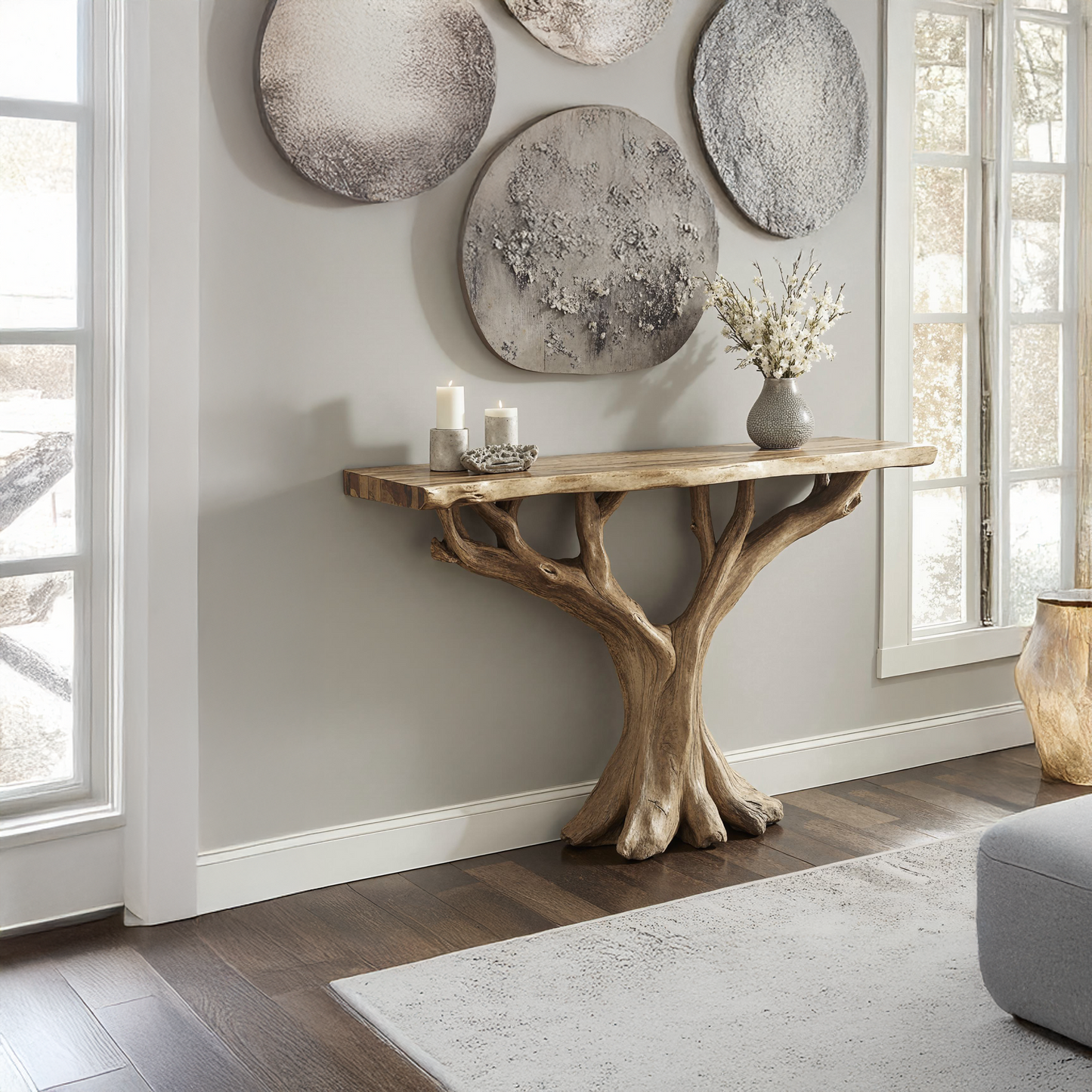 Wodaho Handcrafted Rustic Console Table – Perfect for Entryway Décor