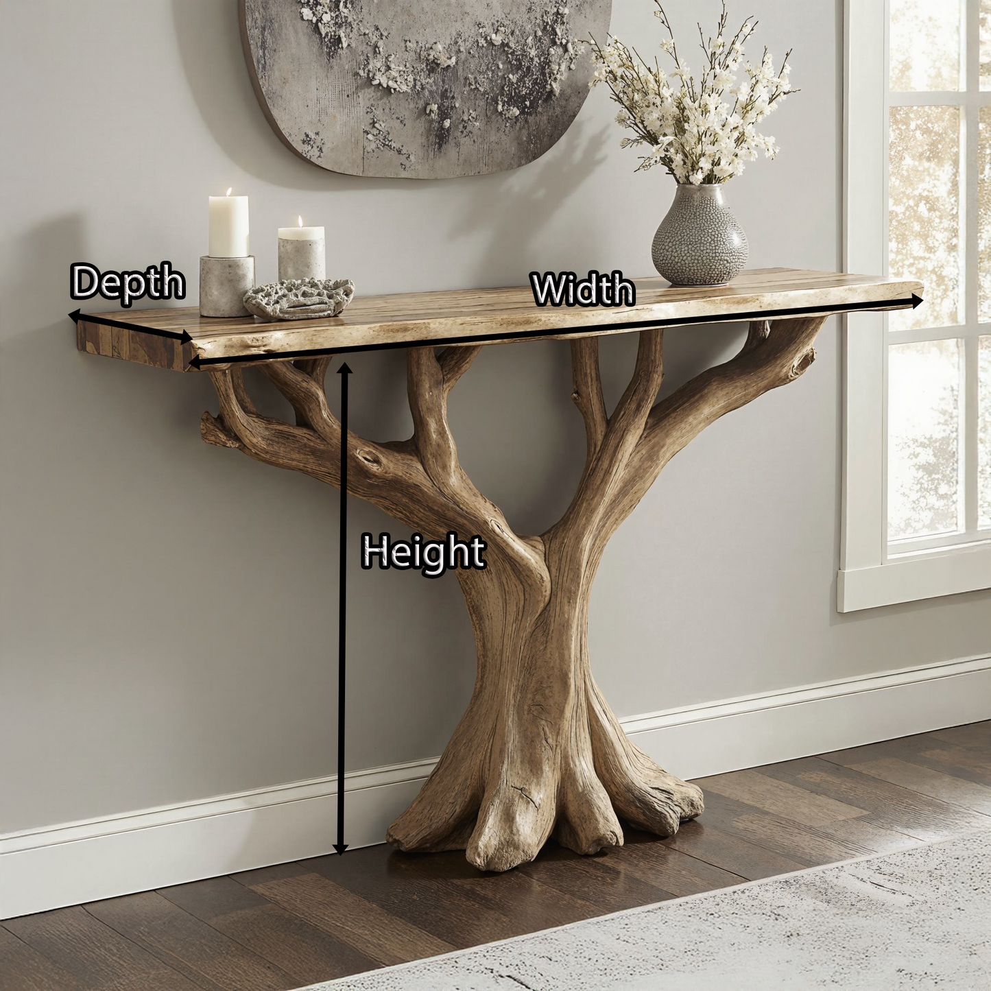 Wodaho Handcrafted Rustic Console Table – Perfect for Entryway Décor